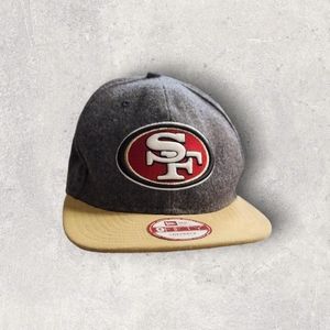 San Francisco 49ers Dark Gray Camel Tan Snapback Hat Flatbill New Era Wool